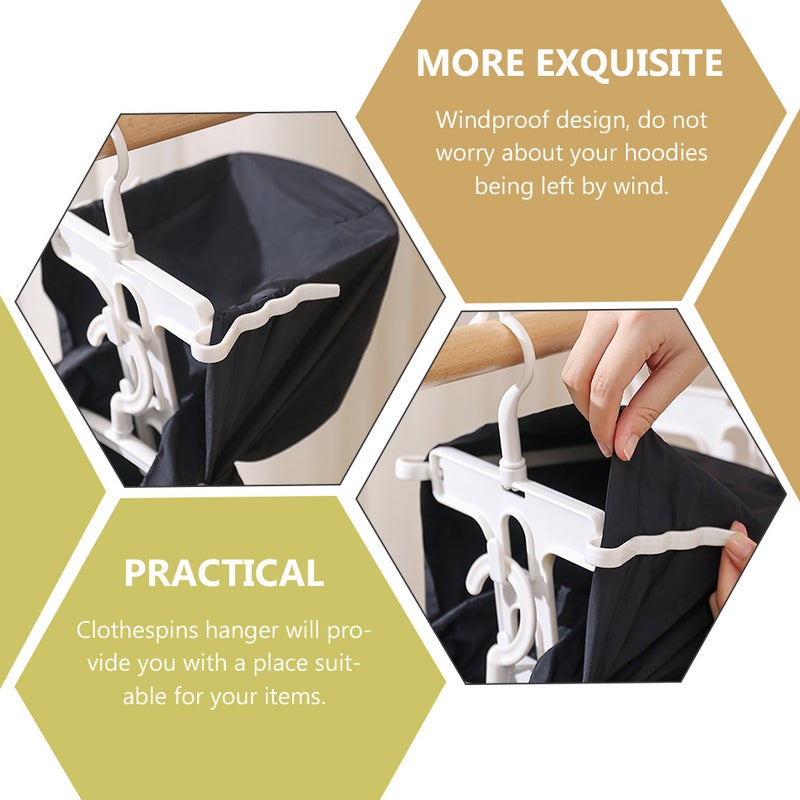 4 pcs Rotatable Clothes Hanger Laundry Drying Rack with Hat Clip Hoodie Drying Rack - Image 5