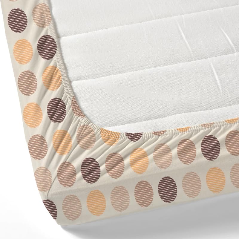 innovative edge Waterproof Bed Protector for King Size Bed - Stain & Liquid Proof Mattress Cover - Ideal for Kids & Bedwetting - Secure Fitted Style Protector - No Extra Bedsheet Required - Brown Polka dot - Image 3