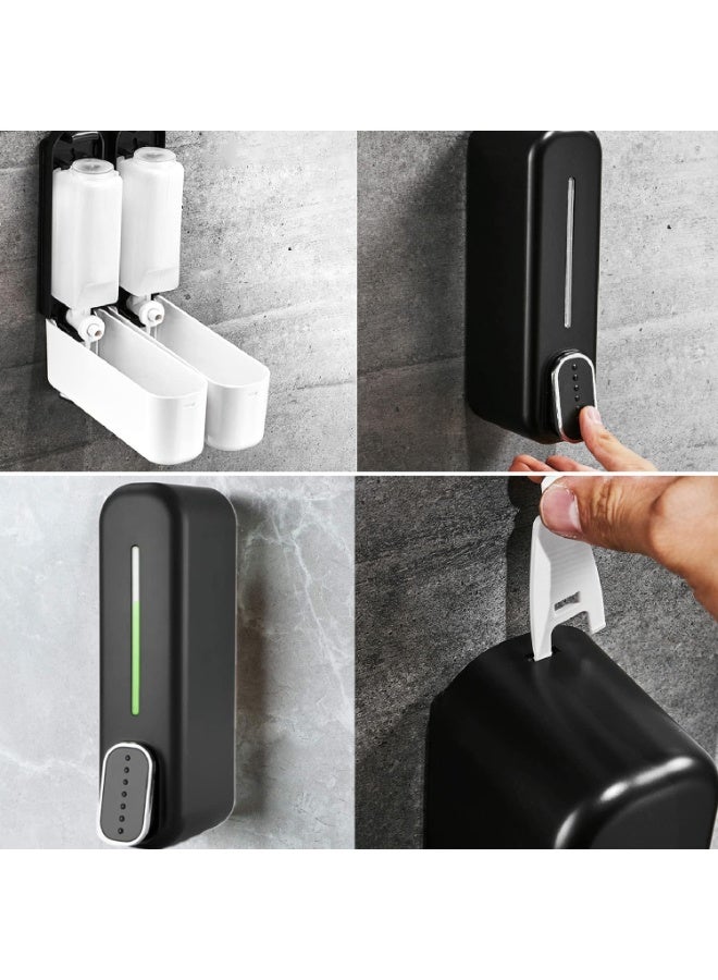 Black Wall Mounted Soap Dispenser, Single Chamber, 300ML, Shampoo, Conditioner, Body Wash, Commercial, Home, Shower Gel, Soap Dispenser - Image 2