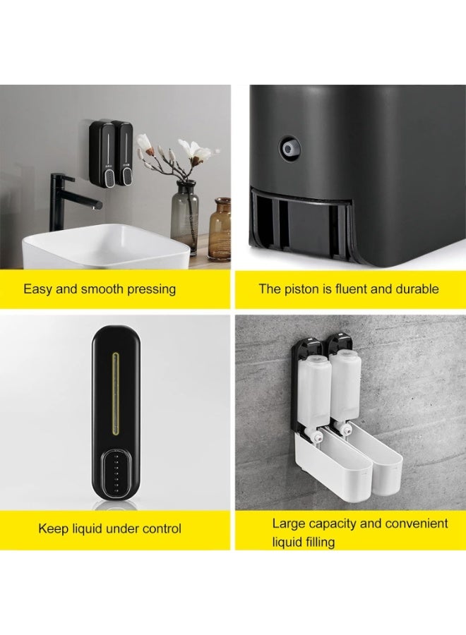 Black Wall Mounted Soap Dispenser, Single Chamber, 300ML, Shampoo, Conditioner, Body Wash, Commercial, Home, Shower Gel, Soap Dispenser - Image 4