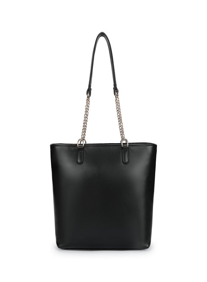 Fastrack Quilted Tote Bag for Women | Faux Leather Shoulder Bag with Dual Chain Handles, Zip Closure & Organiser Pockets | Elegant Everyday Tote for College, Brunch & Casual Outings - Image 5