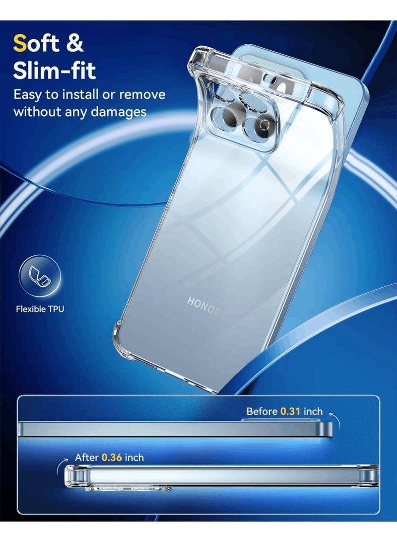 Aookay [1+2] for Honor X5b / Honor X5b Plus Case with Screen Protector (2 Pack) Slim Shock Absorption TPU Soft Edge Bumper with Reinforced Corners Transparent Protective Cover (Clear) - Image 5