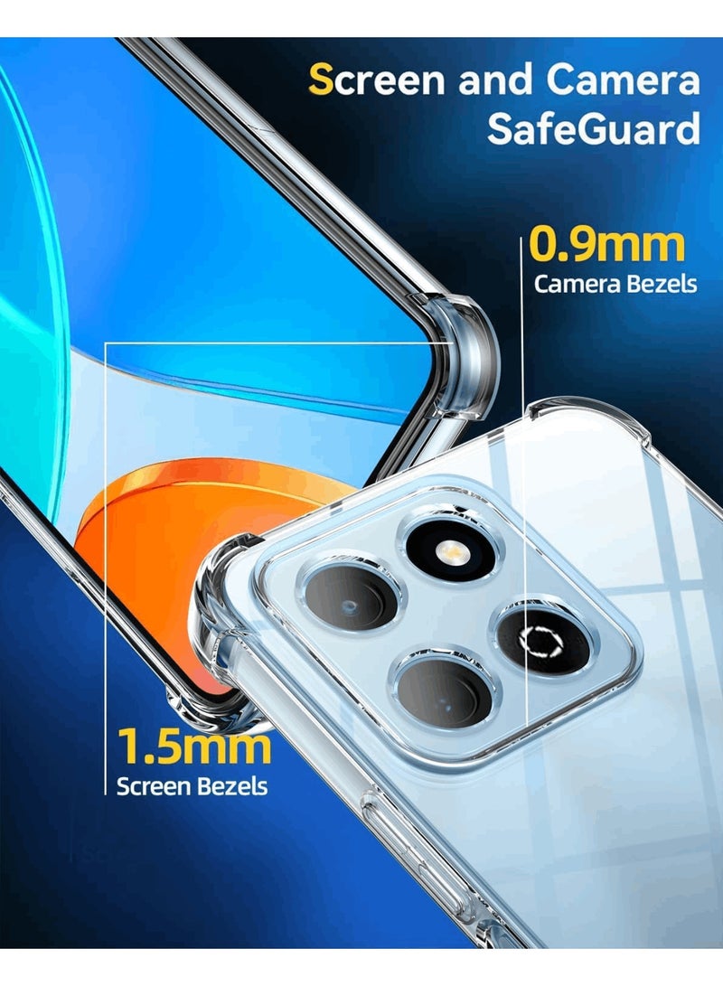 Aookay [1+2] for Honor X5b / Honor X5b Plus Case with Screen Protector (2 Pack) Slim Shock Absorption TPU Soft Edge Bumper with Reinforced Corners Transparent Protective Cover (Clear) - Image 2