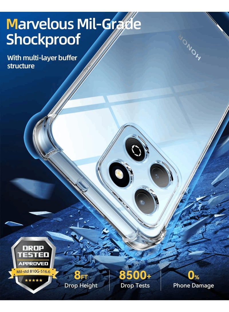Aookay [1+2] for Honor X5b / Honor X5b Plus Case with Screen Protector (2 Pack) Slim Shock Absorption TPU Soft Edge Bumper with Reinforced Corners Transparent Protective Cover (Clear) - Image 3