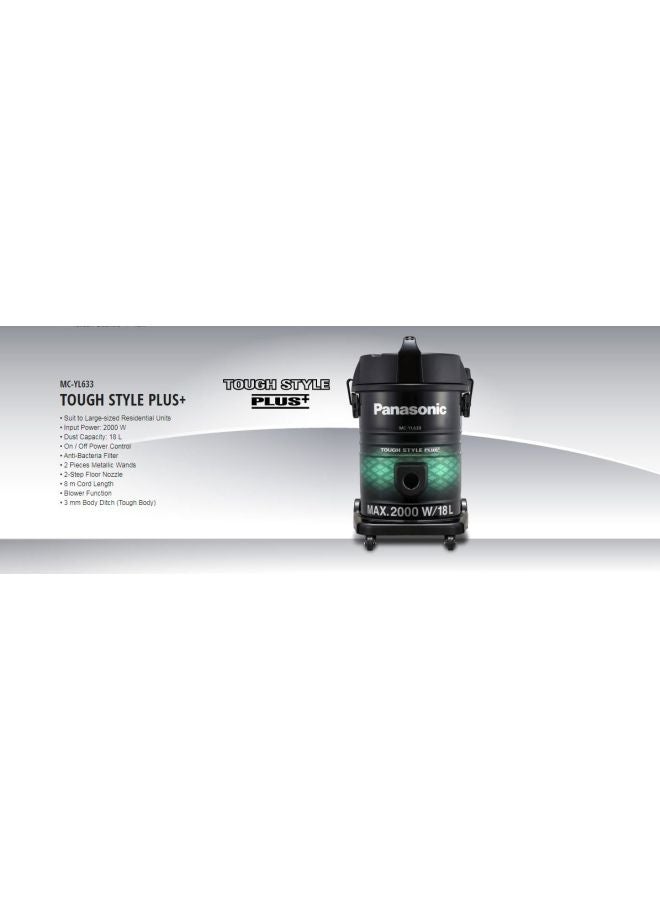 Panasonic Vacuum Cleaner 2000W 18 L 2000 W MC-YL633 Black/Green - Image 3