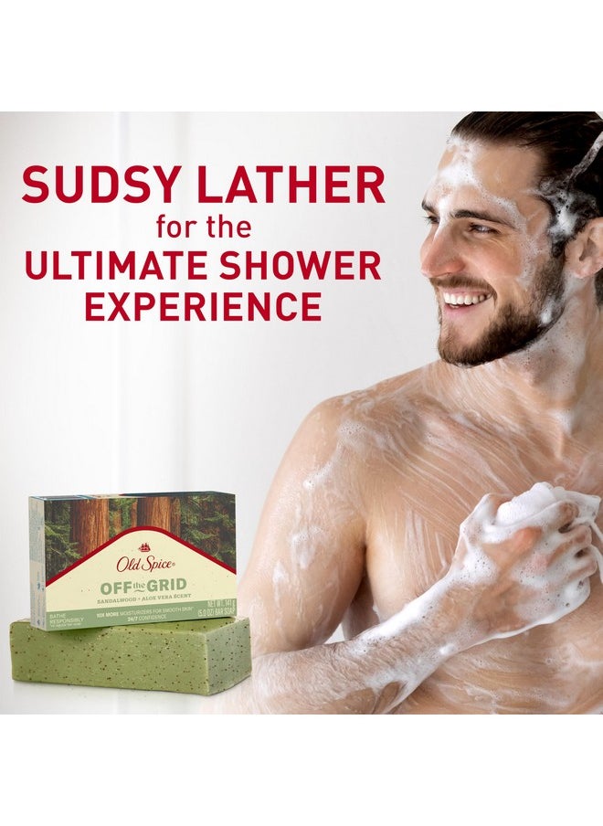 Old Spice - Old Spice Premium Bar Soap, Off the Grid Sandalwood + Aloe Vera Scent, With Plant Based Cleansers, 5.0 oz (Pack of 6) - Image 1