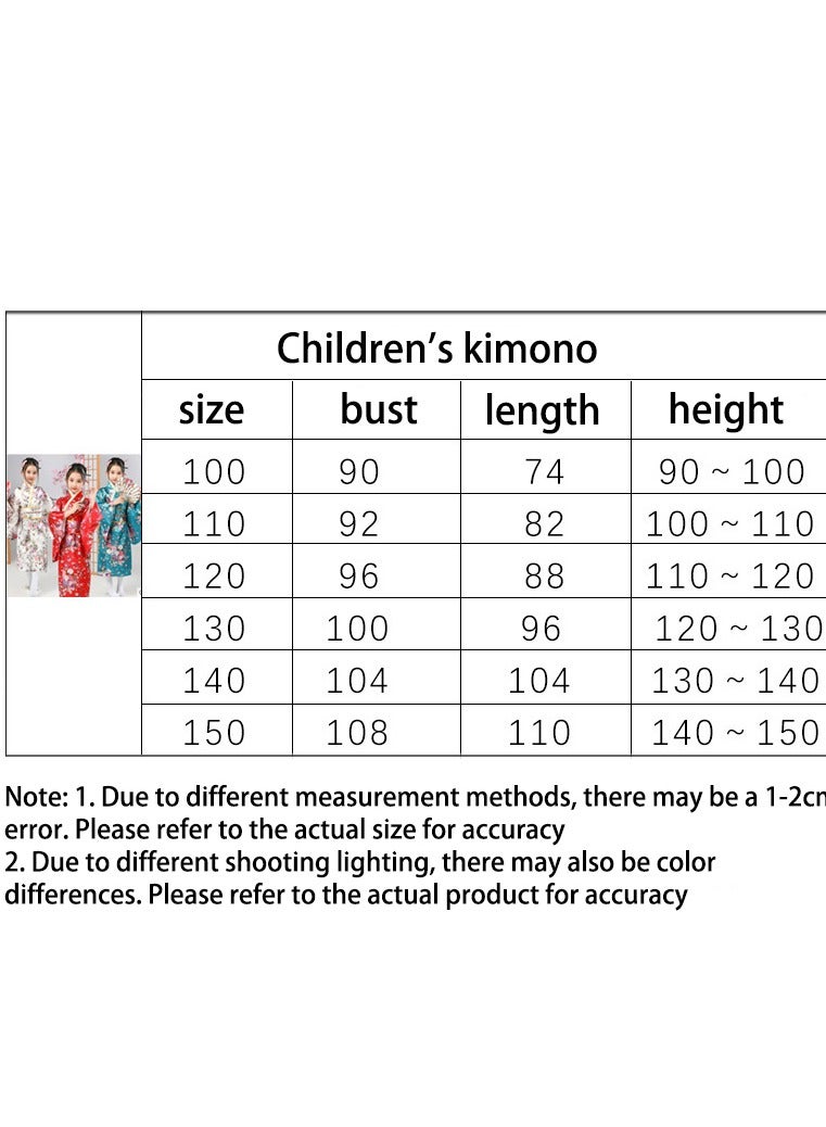 Japanese Kimono Robe Geisha Yukata Dress Sakura Blossom Satin Bathrobe Halloween Costume for Girls - Image 3