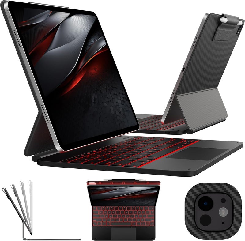 typecase Keyboard Case for iPad Pro 13-inch (M5 2025/M4 2024), Magic Keyboard with 11 Colors Backlight, Keyboard Case with Pencil Holder, Multi-Touch Trackpad, Easy-Set Magnetic Stand, Carbon Fiber - Image 1