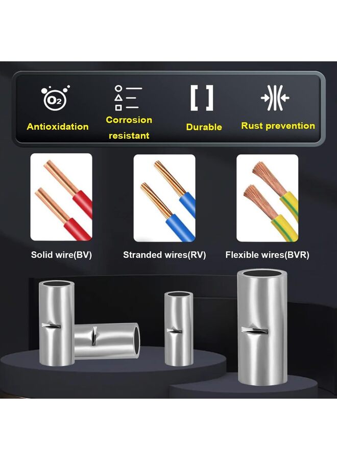يُسلِّم مجموعة موصلات طرفية غير معزولة مكونة من 80 قطعة بمقاس 4/6/8AWG مع أنبوب قابل للانكماش بالحرارة لتوصيل الأسلاك بموصلات طرفية من النحاس النقي بمقاس AWG4/6/8 للتطبيقات في السيارات والبحرية والصناعية - Image 2
