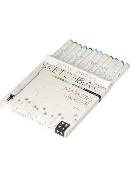 Bruno Visconti "sketch & Art" Double Sided Marker Pen 12 Colors-Forest  - Image 2