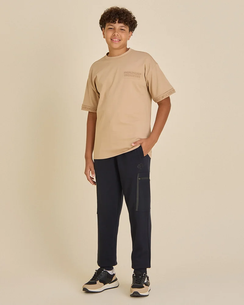 REDTAG Boys Navy Cargo Jogger Pants