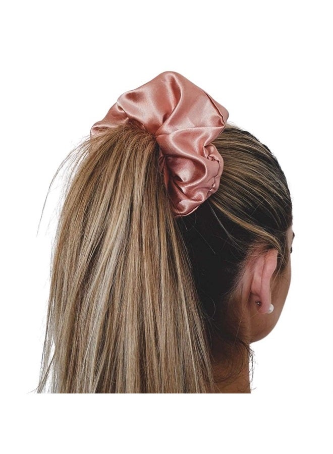 Iuptown Chic Jumbo Oversized XL Satin Scrunchies for Women Girls, Frizz Prevention, Sleep Hair Holder Scrunchy, Large Elastic Ties Band for Ponytail Bun, Satin Hair Ties for Breakage Prevention(Red) - Image 2