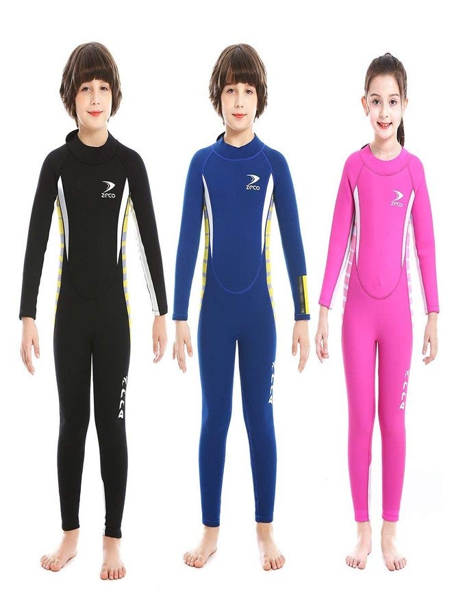 ZCCO 2.5mm Neoprene Kids Full Wetsuit, One Piece Swimsuit for Boys and Girls, Children Diving Suit with Back Zip for Swimming, Diving, Snorkeling and Other Water Sports - Image 1