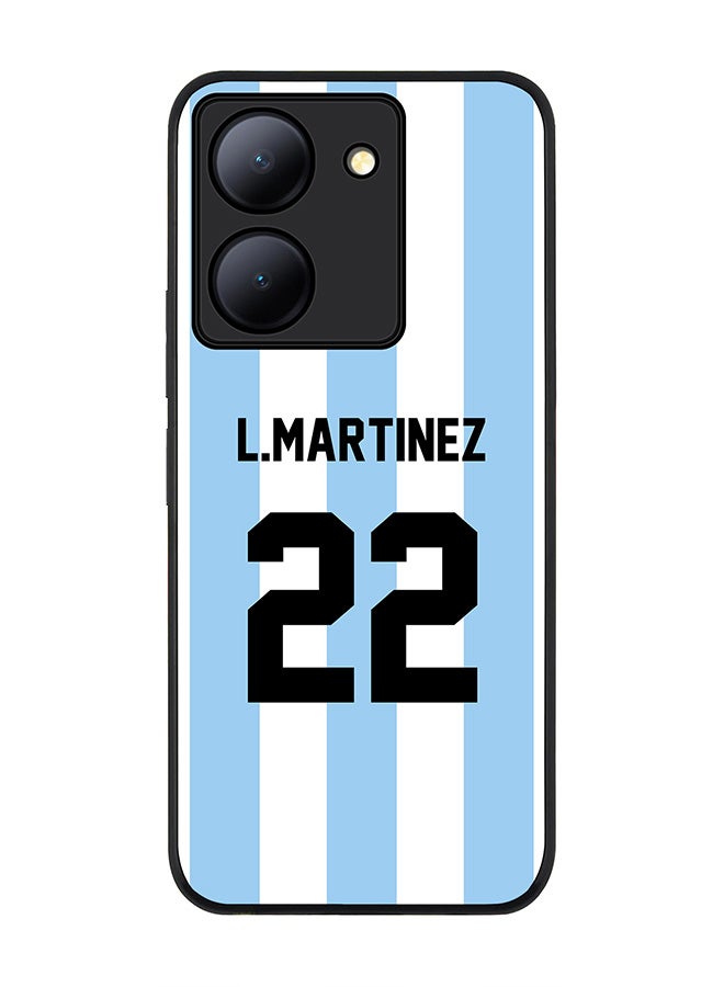 Stylizedd Rugged Black Edge case for Vivo Y27s/ Vivo Y27 5G,Slim fit Flexible Cover - Football Team - Argentina, Player Name - L.Martinez - Image 1