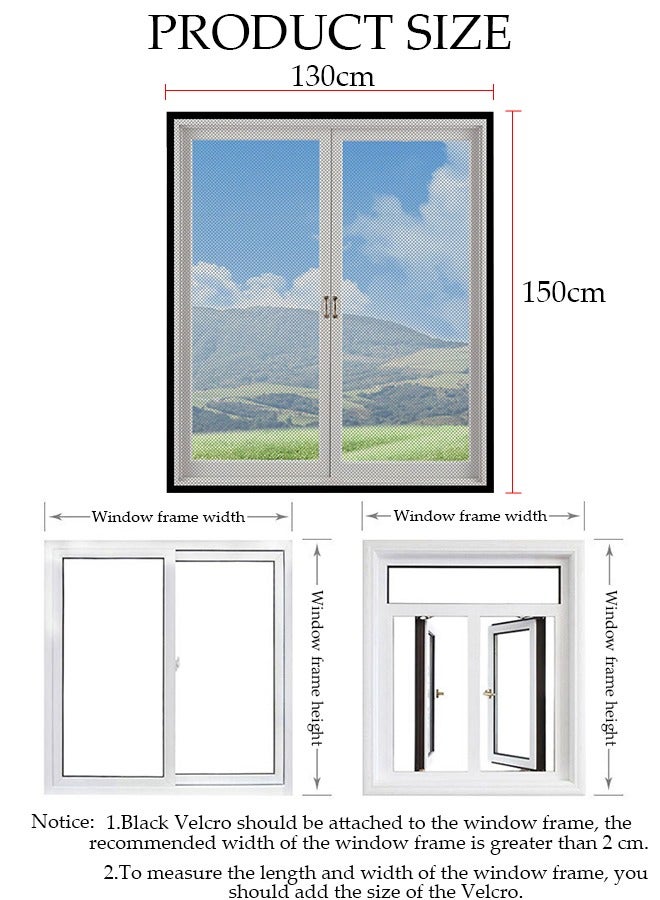شبكة ناموسية للنافذة، شبكة شاشة نافذة قابلة للإزالة مضادة للبعوض، شاشة طيران متينة للحيوانات الأليفة/الشاشة/شاشة الشرفة/نافذة الطابق السفلي - Image 2