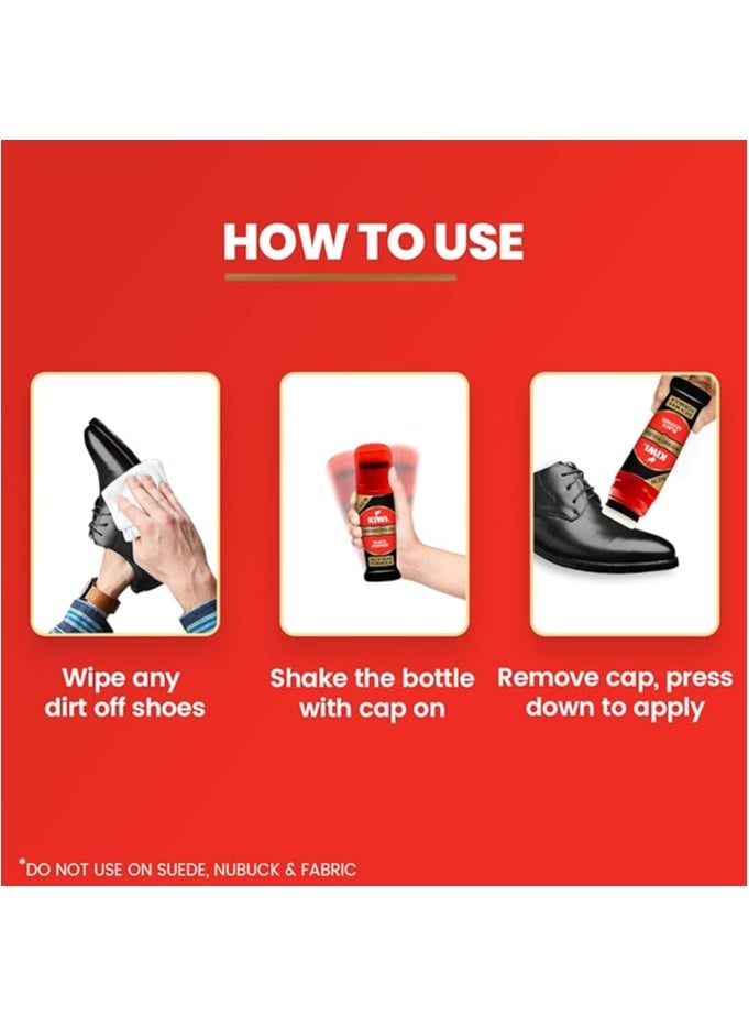 Kiwi - Kiwi Liquid Shoe Polish - 75 ml (Black) | Protects colour of the shoe - Image 1