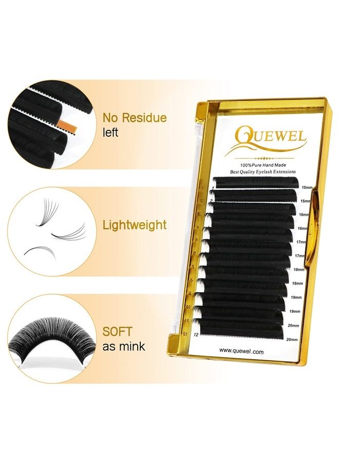 QUEWEL Volume Eyelash Extensions | 0.03-0.12mm | C/CC/D/DD Curl | 8-25mm Length | Easy Fan Volume Lashes 2D-20D Self Fanning Volume Lashes 0.07D Mix-15-20mm Long Lasting Blooming Lashes(0.07D Mix15-20 - Image 3
