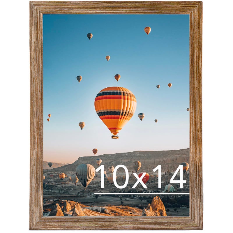 إطار صور JCJMY بحجم 10x14 بوصة بتنسيقات أفقية ورأسية للتعليق على الحائط 10 × 14 إطار صور جاليري مع زجاج بلاستيكي مقاوم للكسر بني ريفي