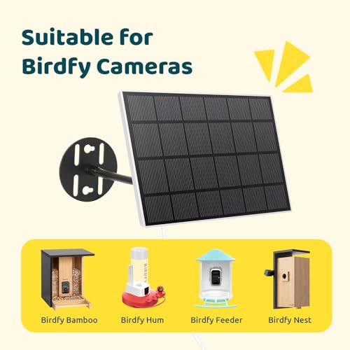 NETVUE Solar Panel for Bird Feeder Camera only, Type-C Charger, IP65 Waterproof for Outdoors, 3W Continuously Power Supply, 360° Swivel Bracket - Image 5