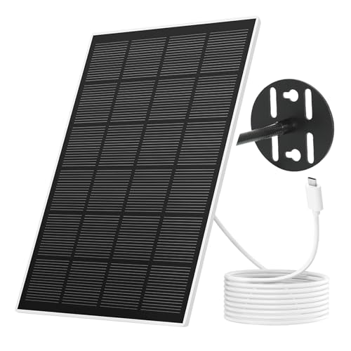 NETVUE Solar Panel for Bird Feeder Camera only, Type-C Charger, IP65 Waterproof for Outdoors, 3W Continuously Power Supply, 360° Swivel Bracket - Image 1