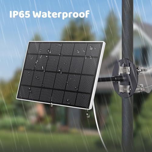 NETVUE Solar Panel for Bird Feeder Camera only, Type-C Charger, IP65 Waterproof for Outdoors, 3W Continuously Power Supply, 360° Swivel Bracket - Image 3
