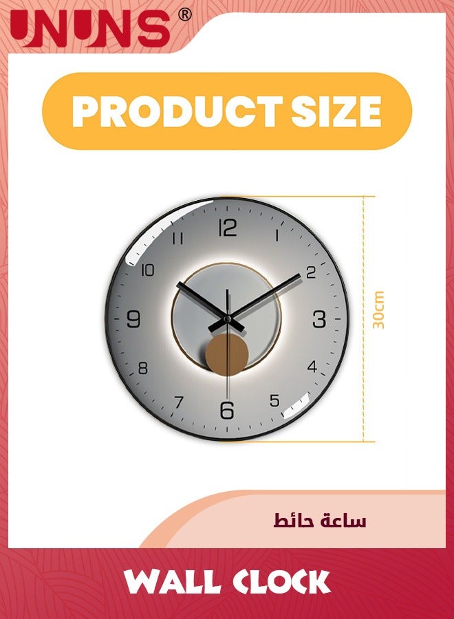 UNUNS 12 Inch Wall Clock,Modern Decorative Silent Non-Ticking Wall Clock,Battery Operated Quality Quartz Modern Wall Clock For Home,Bedroom,Living Room,Office - Image 2
