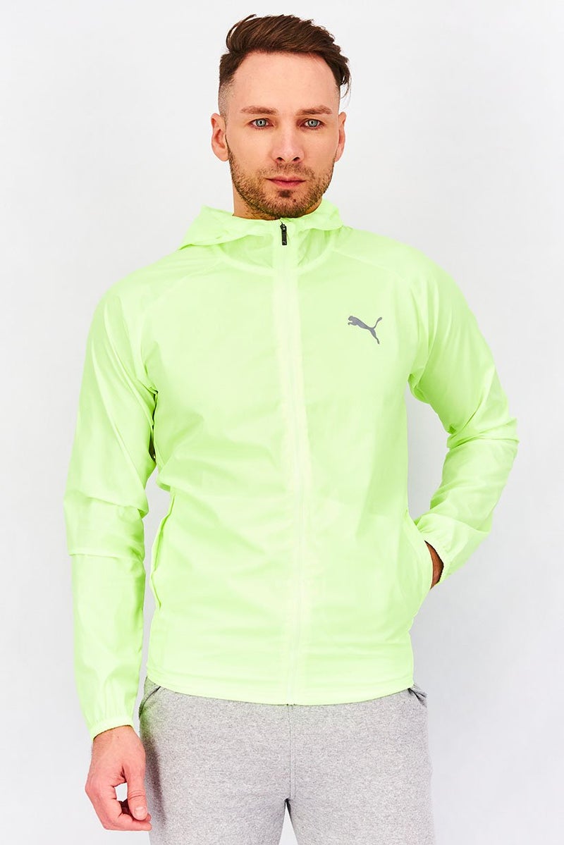PUMA Men Sportswear Fit Full Zip Hooded Reflective Track Jacket, Lime Green  - Image 1