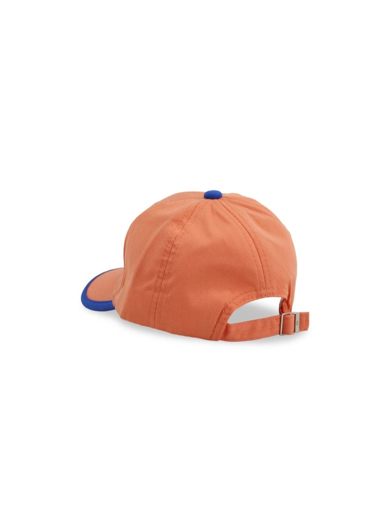 Fancy Unisex Cotton Cap – Orange with "Lost Bear" Embroidery - Image 2