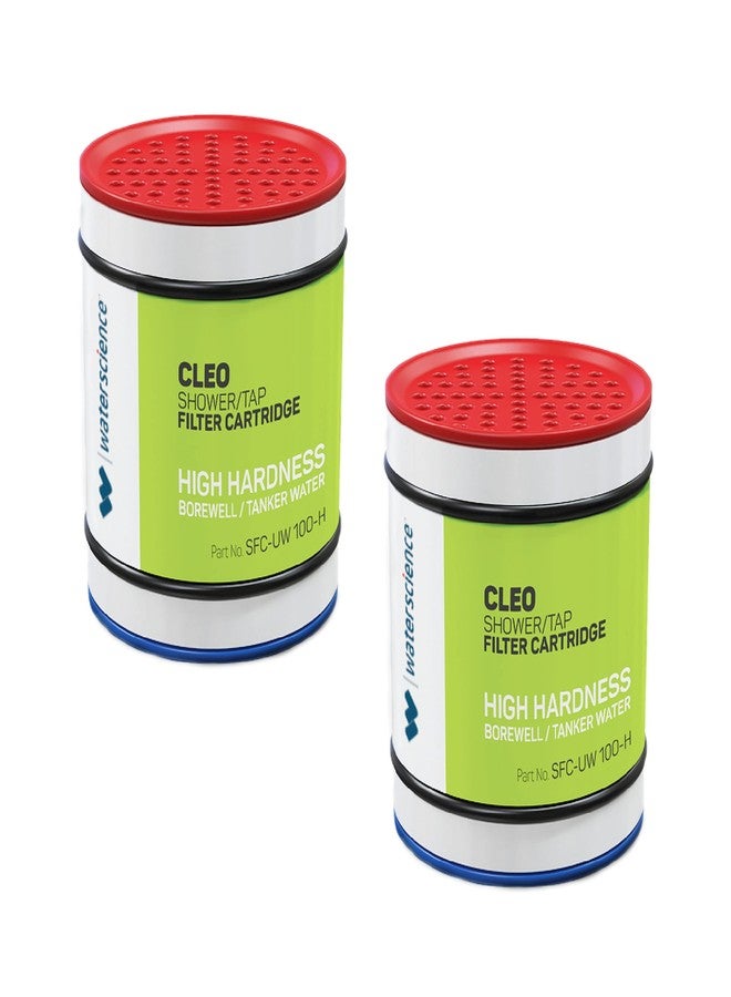 WaterScience Pack of 2 Replacement Cartridge for CLEO Shower and Tap Filter for Hard Water | Borewell/Tanker Water Cartridge | Hard Water Softener - Image 1