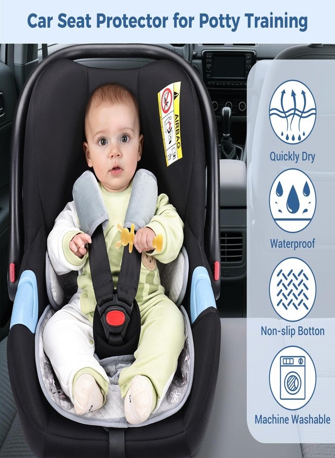 COOLBEBE Car Seat Protector for Potty Training, 2 Pack Dry Waterproof Car Seat Liner Toilet Training with Anti-Slip Backing, Baby Infant Toddler Piddle Pads Cover Pad for Strollers, Carseat (Grey) - Image 3