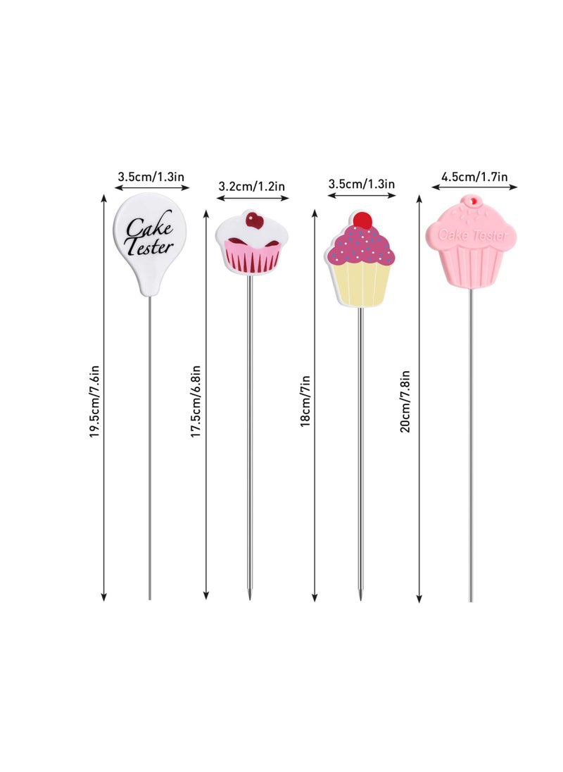 Patelai - Cake Tester Needles Holiday Stainless Steel Reusable Cake Testing Needles Practical Cake Tester Skewer Needles for Kitchen Home Bakery Tools, 4 Pieces - Image 1
