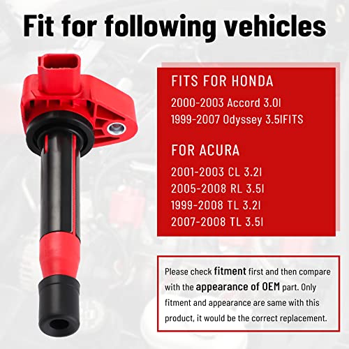 CarBole مجموعة بواجي الإشعال CarBole UF242 وبواجي إيريديوم تناسب هوندا أكورد أوديسي، أكورا TL CL RL 3.0L 3.2L 3.5L V6 (عبوة من 6 قطع) - Image 4