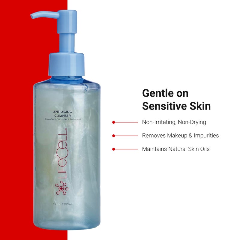LifeCell Anti-Aging Face Cleanser â€“ pH-Balanced Facial Cleanser for Sensitive Skin â€“ Hydrating Gentle Daily Face Wash for All Skin Types â€“ 200ml - Image 3
