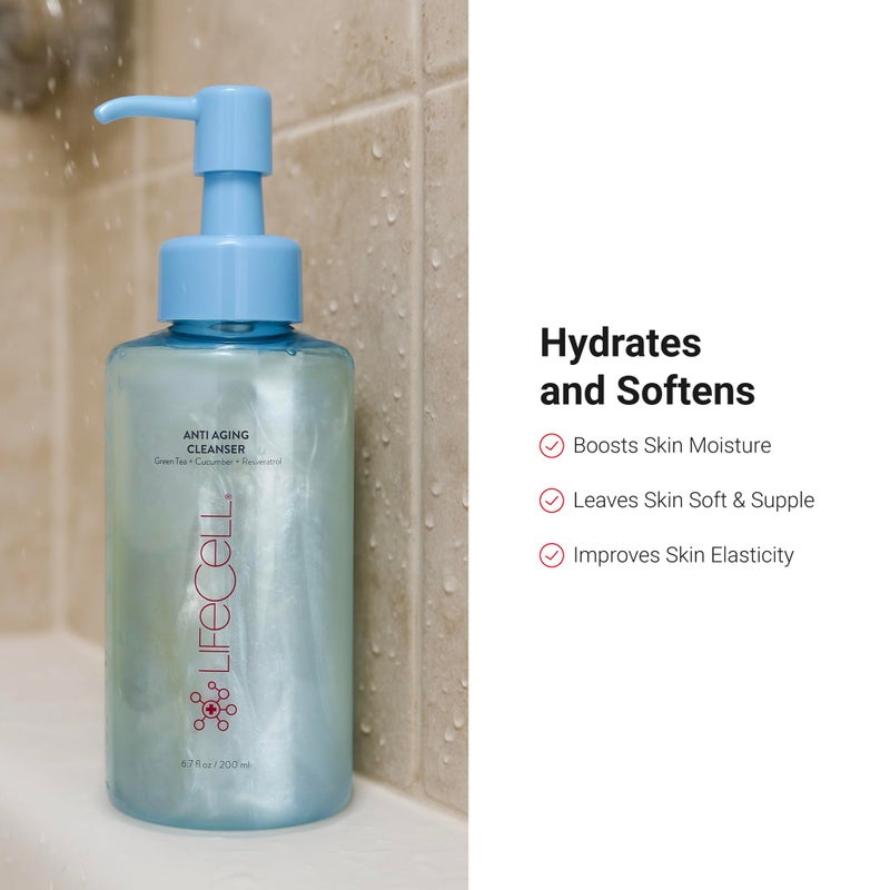 LifeCell Anti-Aging Face Cleanser â€“ pH-Balanced Facial Cleanser for Sensitive Skin â€“ Hydrating Gentle Daily Face Wash for All Skin Types â€“ 200ml - Image 5
