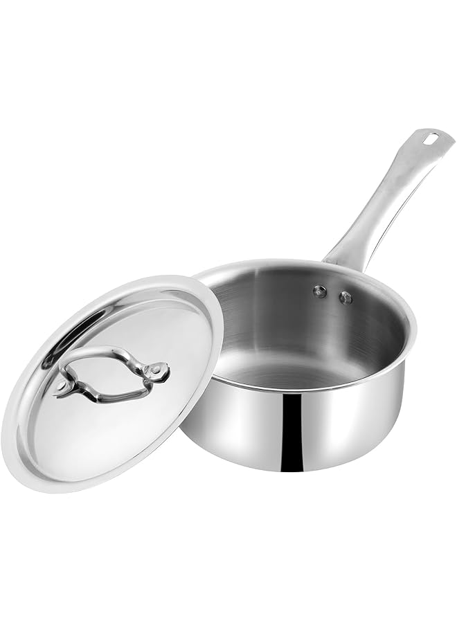 VINOD Platinum Triply Stainless Steel Saucepan With Lid   1.2 Litres (14 Cm), Vts014, | Induction & Gas Friendly, Heavy Bottom, Cooking Pot - Image 3