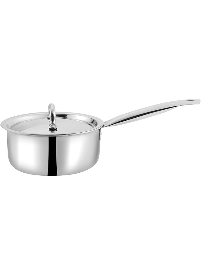 VINOD Platinum Triply Stainless Steel Saucepan With Lid   1.2 Litres (14 Cm), Vts014, | Induction & Gas Friendly, Heavy Bottom, Cooking Pot - Image 2