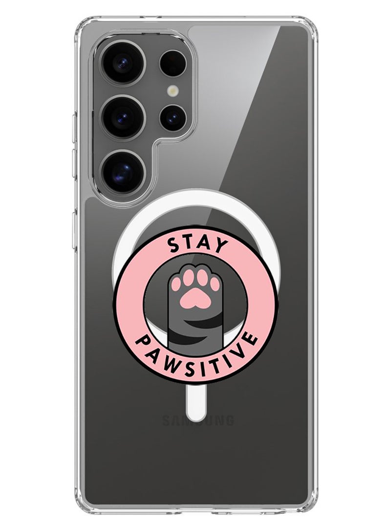 Theodor Magnetic Case for Samsung Galaxy S25 Ultra 6.9-inch Compatible with MagSafe Wireless Charging, Shockproof Phone Bumper Cover Stay Pawsitive 1 - Image 1