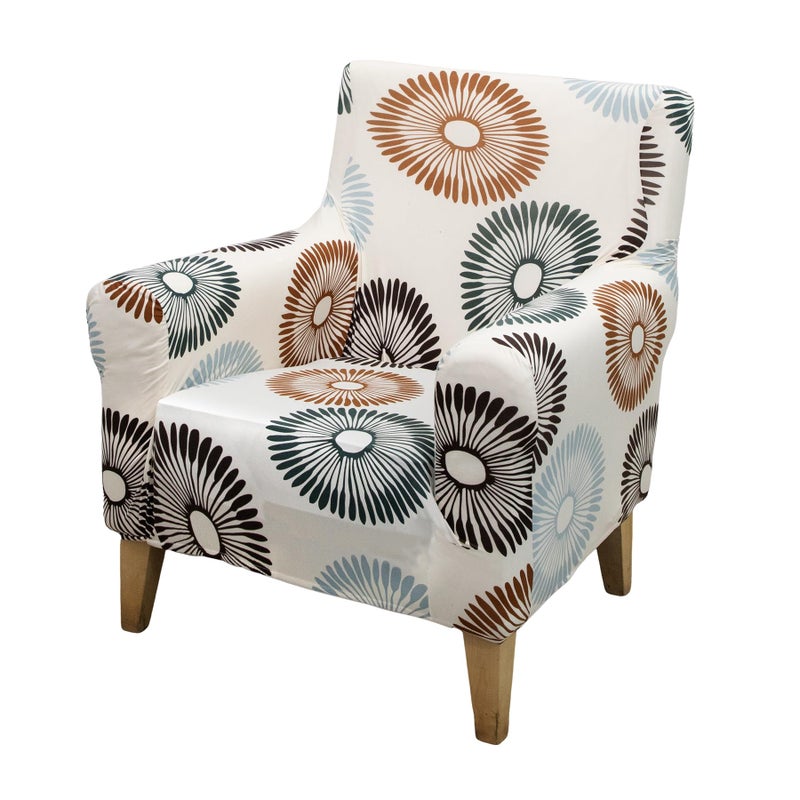FUANGUI Banquet Armchair Slipcover Printed Chair Covers with Arms Stretch Club Chair Slipcover Soft Armchair Sofa Covers Anti-Slip Furniture Protector for Dogs Pets Home Living Room Decor - Image 1
