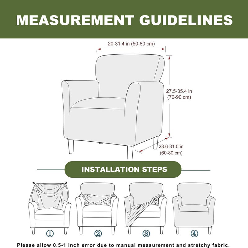 FUANGUI Banquet Armchair Slipcover Printed Chair Covers with Arms Stretch Club Chair Slipcover Soft Armchair Sofa Covers Anti-Slip Furniture Protector for Dogs Pets Home Living Room Decor - Image 5