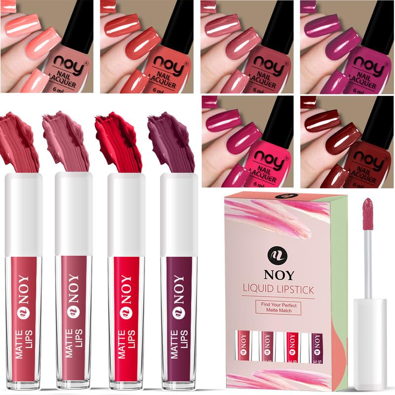 Noy Bridal Nail Paint Nail Lip Perfection Nail Paint And Liquid Lipstick Combo For A Bold Radiant Look - Image 1
