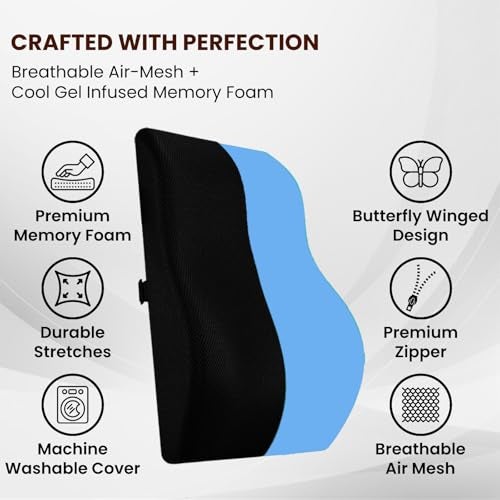 ARUNAVI Back Rest Support for Office Chair – Orthopedic Lumbar Back Rest Spine Cushion – Car Seat Back Support Pillow – Ergonomic Back Pillow for Sitting at Work, Home, or Travel (Mesh Black) - Image 5