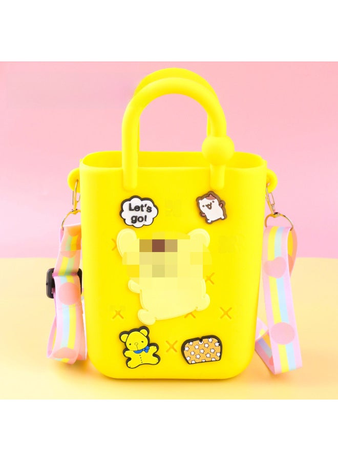 DIY Hole Bag Cute Accessories Summer Beach Vacation Handbag Colorful Hole Bag DIY Beach Bag Jelly Bag-Colors:15 - Image 1