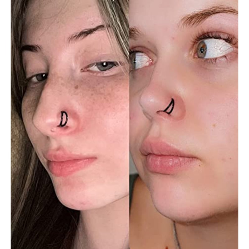 Fake Nose Rings and Septum Piercings - Clip On, Non-Piercing, Faux Nose Rings and Hoops for Women and Men - Image 3