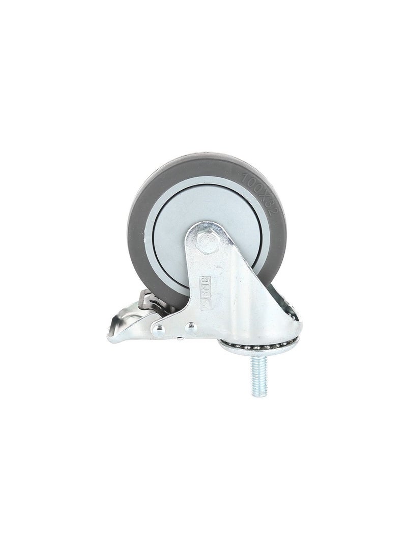 BMB tools 2-Piece 4inch TPR Medium Heavy Duty Caster - Swivel with Brake - Screw - Image 2