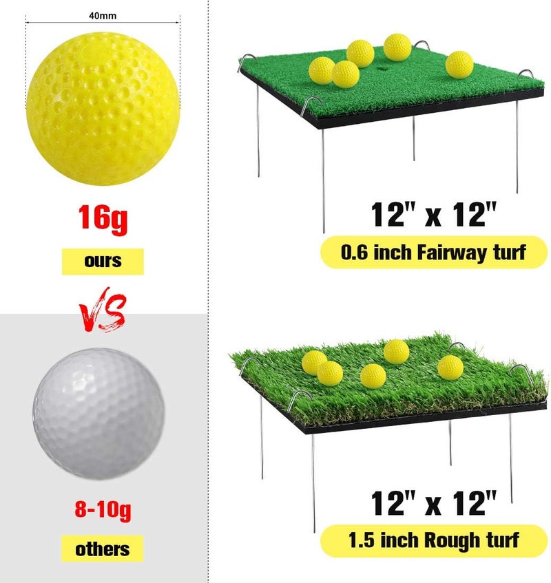 ZNCMRR Pop Up Golf Chipping Net, Indoor/Outdoor Golfing Target Net Collapsible Portable Golf Hitting Net with 15 Training Balls and 2 Hitting Mats for Backyard Driving and Swing - Image 3