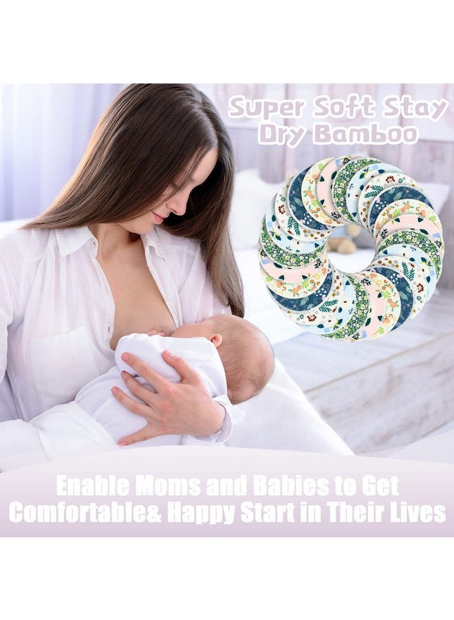 Sosation 30 Pcs Reusable Breast Pads Bamboo Nursing Pads with Wet and Laundry Bag Floral Nipple Favor Breastfeeding Mom Gift(Fresh Pattern) - Image 4