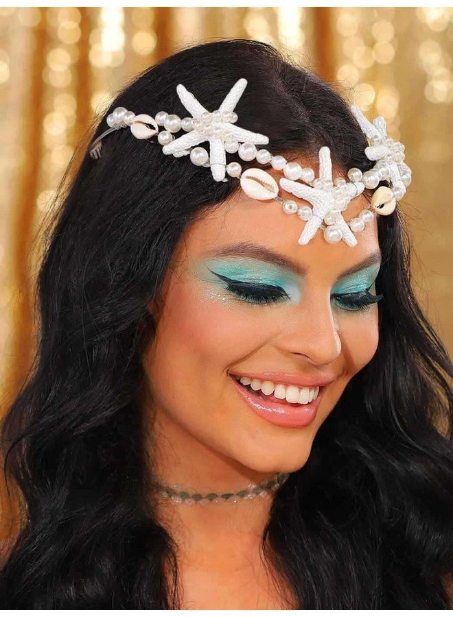 Yean Starfish Bride Wedding Headband Pearl Shell Headpiece Beach Bridal Hair Accessories For Women And Girls - Image 1