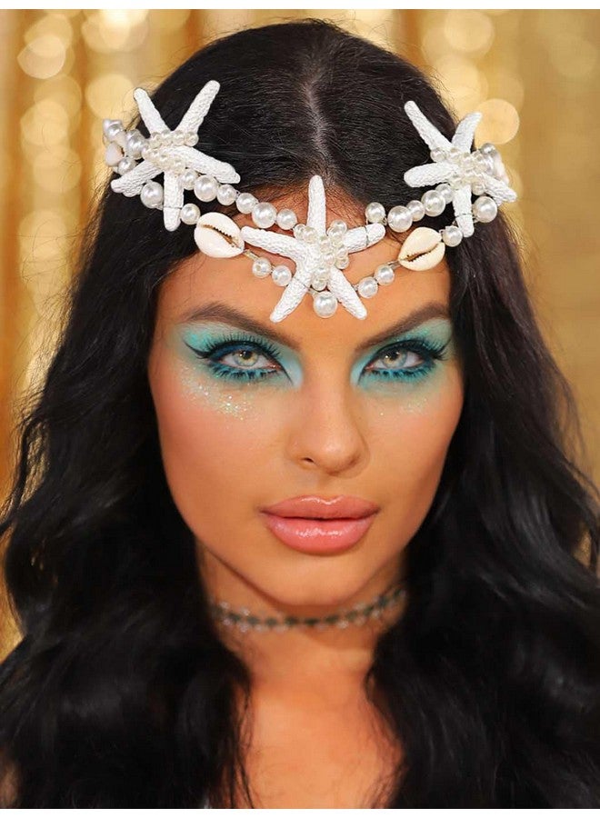 Yean Starfish Bride Wedding Headband Pearl Shell Headpiece Beach Bridal Hair Accessories For Women And Girls - Image 3
