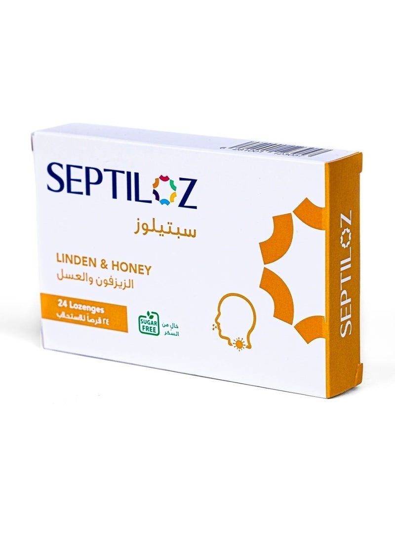 Septiloz Linden & Honey Flavor Lozenges Sugar Free - Gentle Soothing - 24 Count - Image 5