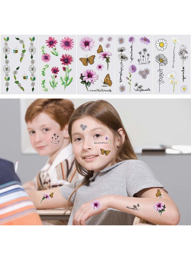 Konsait 25 Sheets Flower Temporary Tattoos, Fake Tiny Temporary Tattoo Waterproof Body Art Sticker for Women Girls Kids,Hand Neck Wrist, Brirthday Party Favour Supplies,Party Bags Filler - Image 5